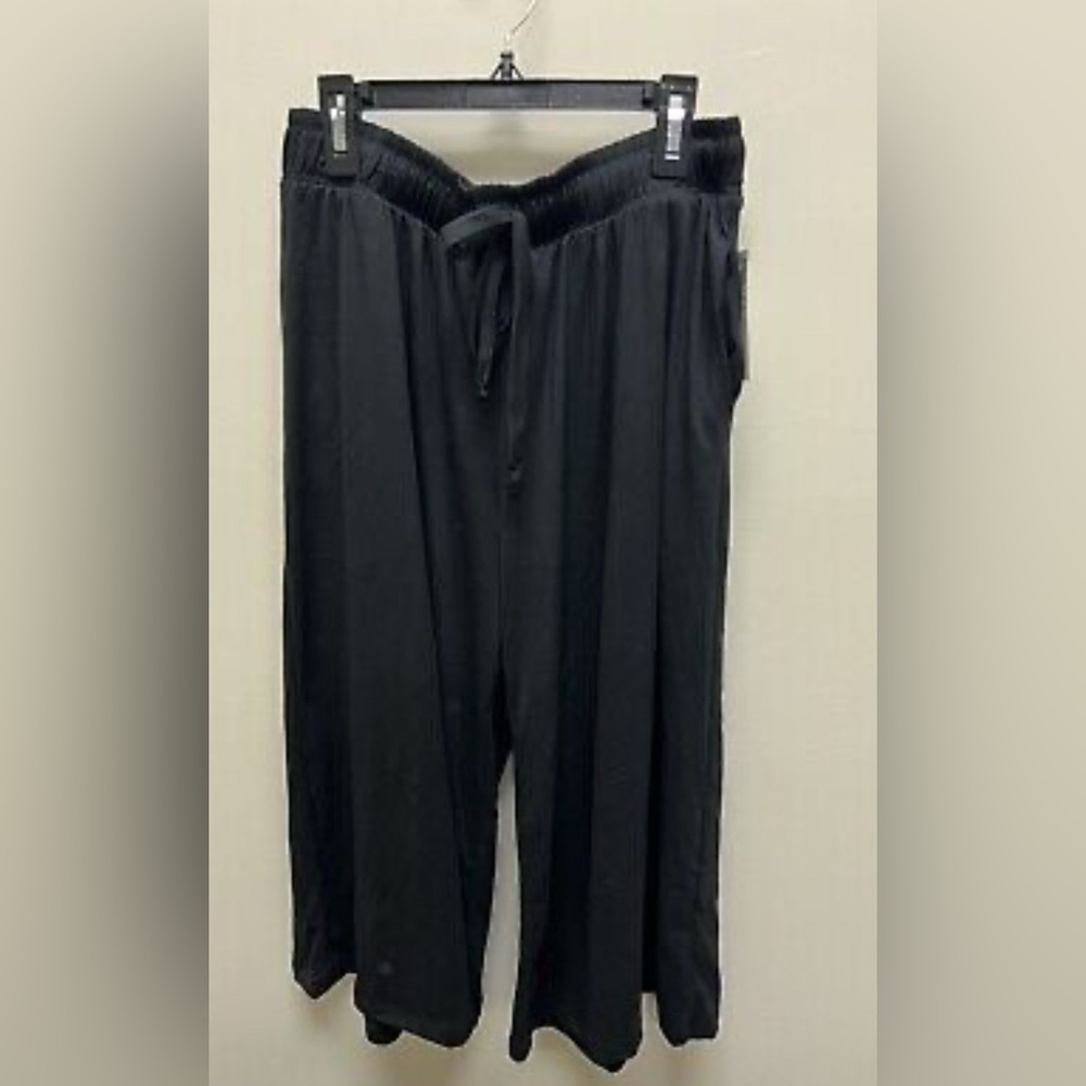 NNW White Birch Black Wide Legged Capri Pants 1X - Picture 3 of 6